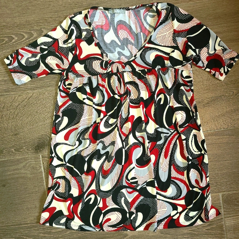 Fun Geometric Pattern Blouse Top